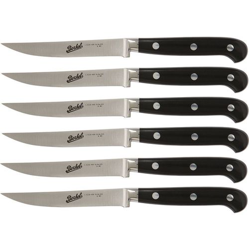 Berkel - Adhoc Set De 6 Couteaux Steak Noir Lame Lisse