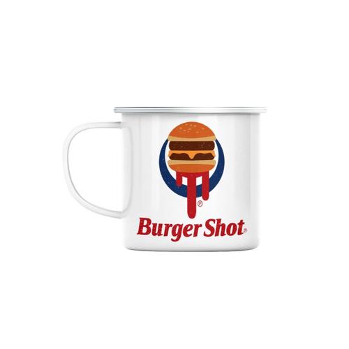 Mug En Métal Emaillé Burger Shot Geek Jeux Video Los Angeles