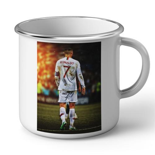 Mug En Métal Emaillé Cristiano Ronaldo Cr7 Football Star Arriere Portugal