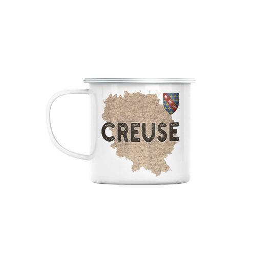 Mug En Métal Emaillé Creuse 23 Departement Carte Ancienne Rare Nouvelle Aquitaine