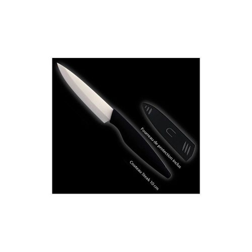 Couteau D'office Ceramique Top Qualite Tb 10 Cm Lame Blanche + Etui