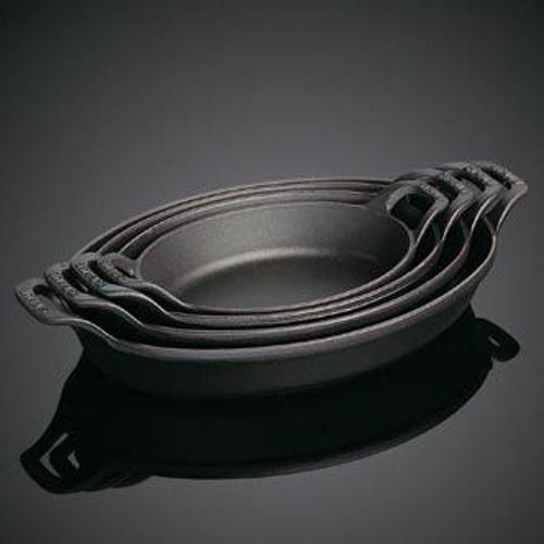 Staub Fonte - 1302923 - Plat - Ovale - Noir Mat - 28 Cm