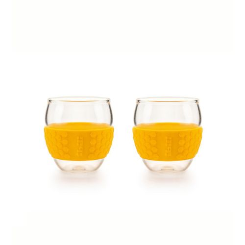 Set 2 Verres Cafe Et The 225 Ml Verre Borosilicate Et Silicone