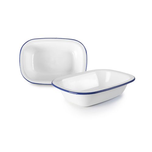 Plat Rect. Profond Email Blanca 22 Cm
