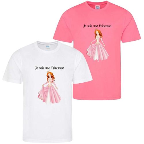 Tee Shirt Manches Courtes Princess Enfant Par Lot 2