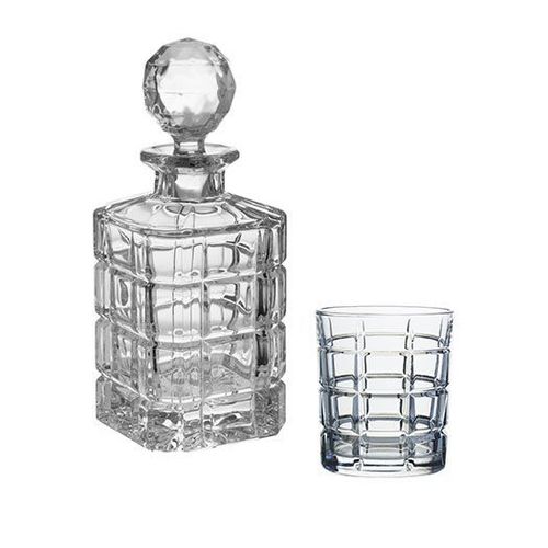 Set De 6 Verres À Whisky Et Carafe En Cristal De Bohême Timesquare