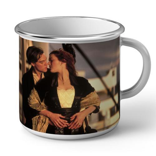 Mug En Métal Emaillé Titanic Leonardo Di Caprio Kate Winslet Cinema Kiss Scene