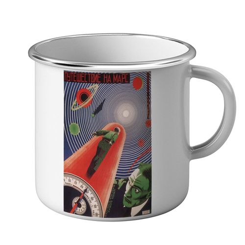Mug Métal Tasse Vieille Affiche Russe De Film Un Jour Sur Mars Rétro Poster Cinéma Vintage