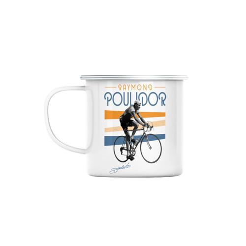 Mug En Métal Emaillé Raymond Poulidor Vintage Vélo France Cyclisme Tour