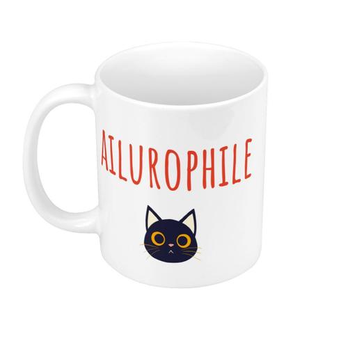 Mug Céramique Ailurophile Passion Chat Amour Chaton Dessin