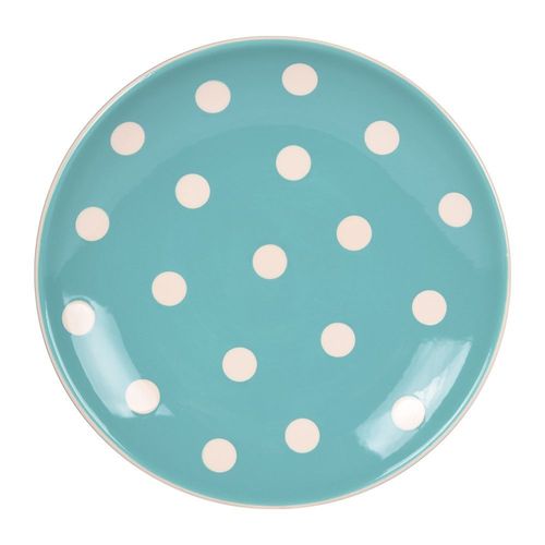 Assiette À Dessert Pois 22 Cm Vert D'eau