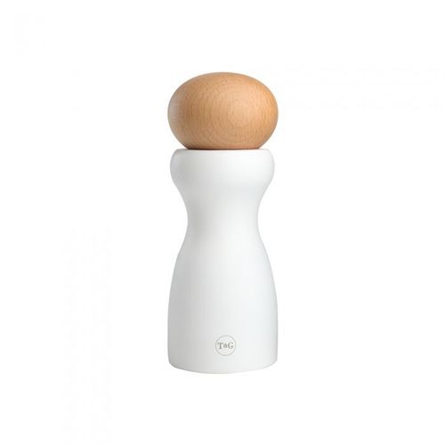 Moulin À Sel Sphère Hauteur 15 Cm Blanc