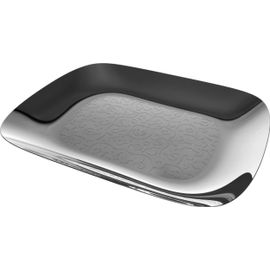 Plateau En Acier Inoxydable Rectangulaire Habillé Alessi 18/10 Brillant Avec Décor