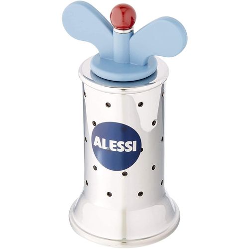 Alessi 9098 - Moulin À Poivre Design Avec Ailettes, Acier Inoxydable Et Résine Thermoplastique, Azure