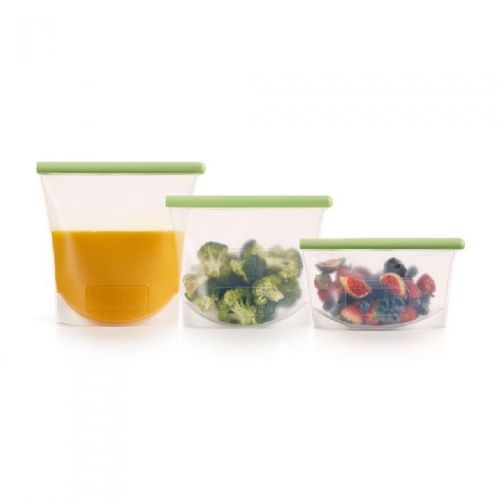 Kit De 3 Sacs En Silicone Réutilisables 0.5, 1 Et 1.5 Litre