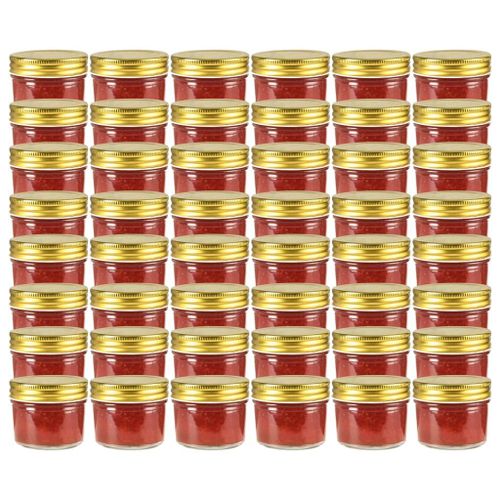 Vidaxl 48 Pcs Pots À Confiture Avec Couvercle Doré Verre 110 Ml