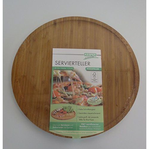 Kesper 58463 Planche À Pizza Bambou Nature 30 X 30 X 15 Cm