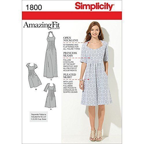 Simplicity Pattern 1800 Patrons Robes Taille 38-40-42-44-46