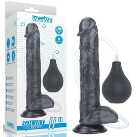 Gode Ventouse Noir Qui Ejacule - 27.5 Cm