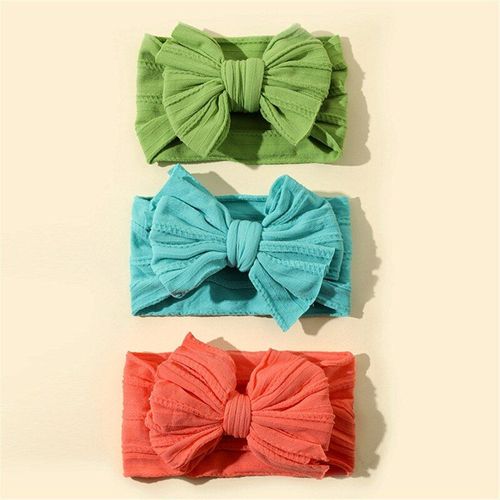 Bandeau Élastique Avec N¿Ud Pour Enfant Et Petite Fille,Serre-Tête Torsadé De Couleur Unie, Couvre-Chef Adorable Pour Bébé, Vêtement De Coiffure Pour Bambin, Accessoire Pour Cheveux Tendance, 3 Pièces