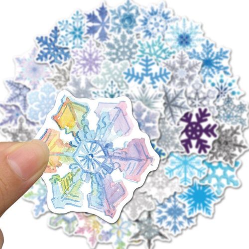 Autocollant De Noël, 50 Pièces, Autocollant De Fenêtre Flocon De Neige, Décoration Étanche, Jouet, Vente En Gros