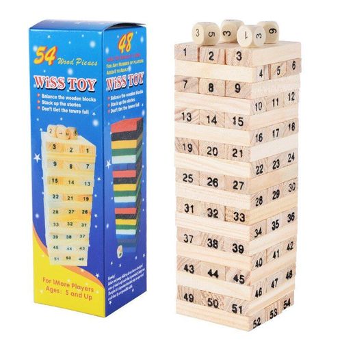Bloc De Construction Jenga Numérique En Bois, Jeu De Cerveau, Jouet De Mode Pour Enfants, Divertissement, Interaction Intelligente