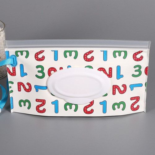 Sac De Lingettes Humides Pour Bébé, Écologique, Portable, Eva, Réutilisable, Conteneur, Mince, Fermeture Éclair, Étui Pour Lingettes De Nettoyage, Motif Dessin Animé, 24x14cm