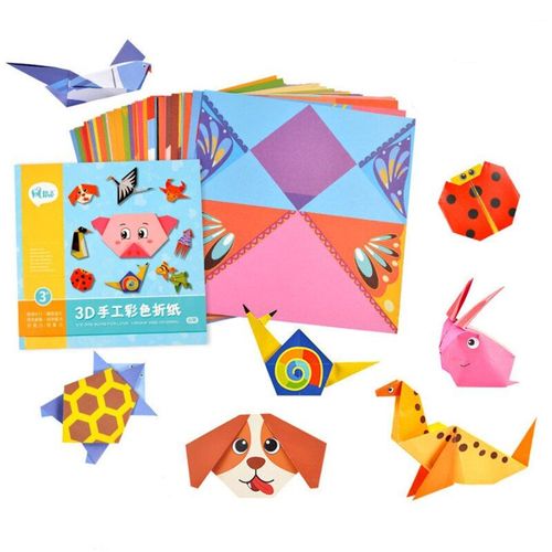 Papier 3d Arts Et Artisanat Pour Enfants, 54pages, Bricolage, Art Bébé, Jouets D'Apprentissage Précoce, Cadeaux Origami, Livre Animal De Dessin Animé, Jouets Pour Bébés