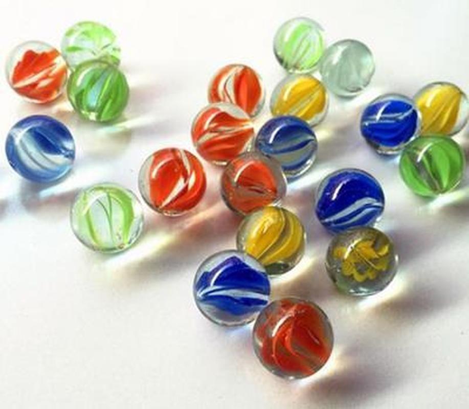 50 Pièces 16 mm Billes en Verre Colorées, Jouet en Marbre Enfant