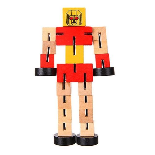 Robot De Transformation En Bois, Blocs De Construction, Jouets Pour Enfants, Apprentissage Éducatif, Cadeau D'Intelligence