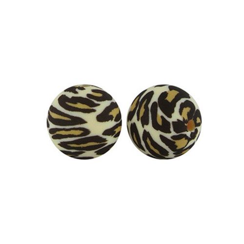Perles De Dentition En Silicone Pour Bébé, 1 Pièce, 12mm, Imprimé Léopard, Sans Bpa, Boule Ronde, Diy, Clip De Sucette