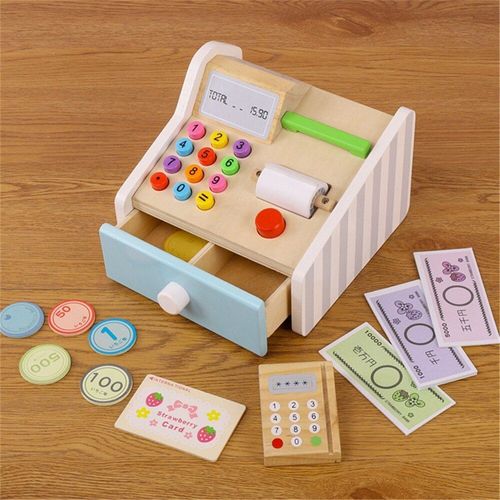 Caisse Enregistreuse En Bois Pour Enfant, Jouet Éducatif, Maison, Caisse Enregistreuse, Nouveauté