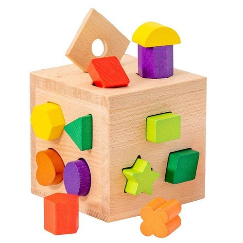 Cube Éducatif En Briques De Forme Géométrique, Blocs De Construction Assortis, Boîte De Tri, Entraînement Du Cerveau En Bois, Jouet D'Intelligence Pour Bébé