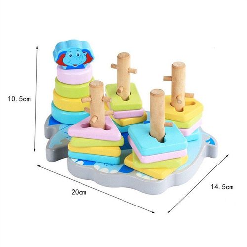 Mini Blocs De Construction En Bois Montessori, Jouets Éducatifs D'Apprentissage Précoce, Correspondance Des Couleurs Et Des Formes, Cognition, Pour Enfants, Garçons Et Filles