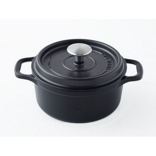 Invicta - Cocotte Ronde En Fonte ?Maill?E 24cm Noire Mat - 402241