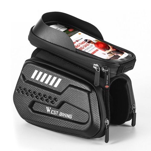 Sac Réfléchissant Pour Téléphone Portable, Cadre Avant De Vélo, Fermeture Éclair Pour Écran Tactile, Sacoche Pour Tube Supérieur, 1,4 L, Cyclisme, Étui Pour Téléphone Portable