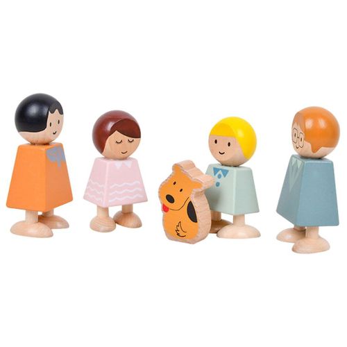 5 Blocs De Construction En Bois Pour Enfants De 1 An Et Plus, Jouets De Famille Pour La Cognition
