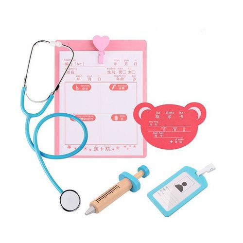 Ensemble De Jouets Pour Bébé Médecin, Jeu De Simulation D'Infirmière En Bois, Stéthoscope, Dentiste, Médecine, Jouets Éducatifs Pour La Poitrine, 5/6 Pièces