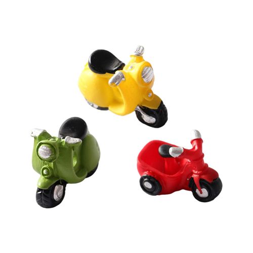 Modèle De Moto Miniature 1/12, Ensemble De 3 Pièces, Accessoires De Maison De Poupée Pour Décoration Artisanale De Jardin Féerique, Bricolage
