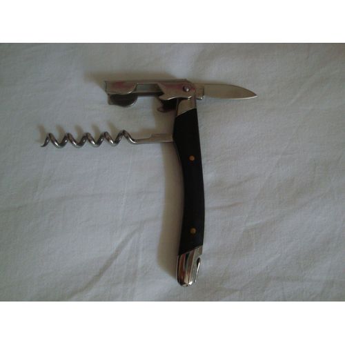 Sommelier Laguiole Bois Marron Foncé Tire-Bouchon Décapsuleur Couteau