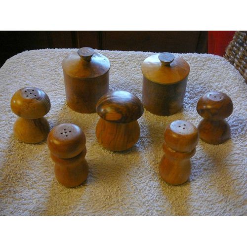 Ensemble D'assaisonnement De Table En Bois Massif