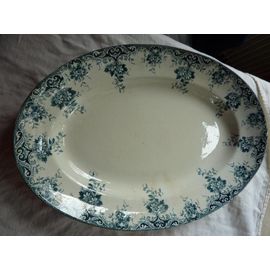 Plat Ovale Motif Fleurs 1950