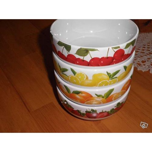 Lot De 4 Bols Motif Fruits