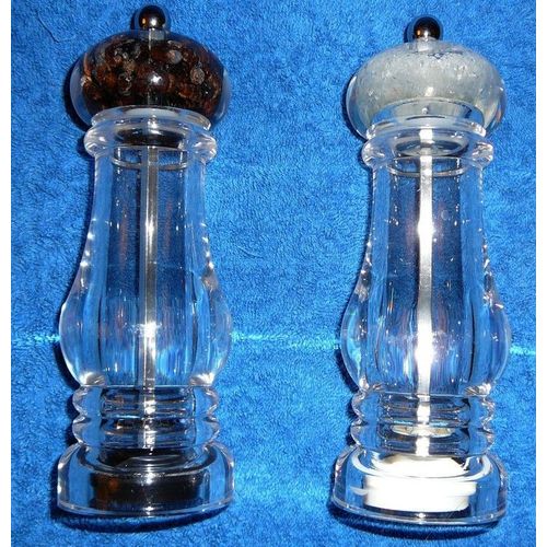 Duo Saliere & Poivriere Design Acrylique Transparent