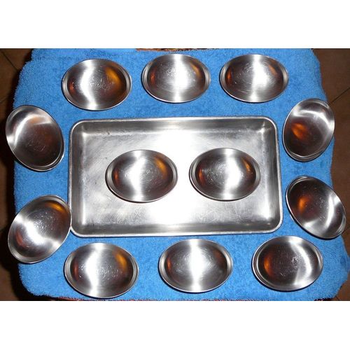 Service A Glaces Design En Inox 12 Pieces + Plateau