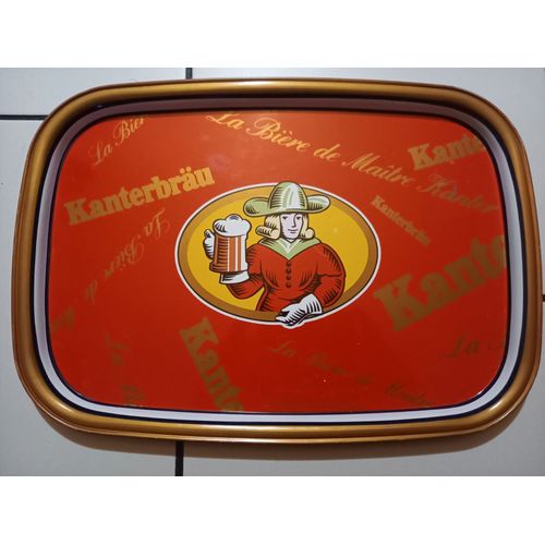 Plateau Kanterbrau Rouge 40 X 29 Cm Vintage