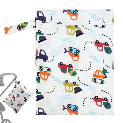 Sacs À Langer Pour Poussette De Maman, Sac De Rangement Sec Et Humide À Fermeture Éclair Unique Pour Bébé, Housse De Couche De Voyage En Tissu Imperméable