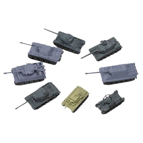Lot De 8 Réservoirs En Plastique 1:144 À Assembler, Kits De Puzzle, Collections De Modèles D'Architecture, Réservoir De Combat De L'Armée Pour Cadeau De Noël