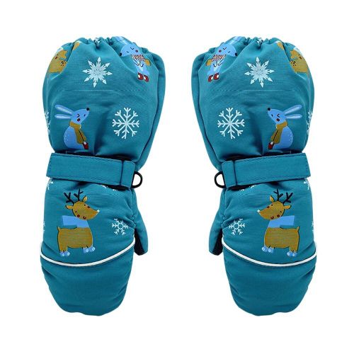 Gants De Ski Imprimés Pour Enfants, Mitaines À Manches Longues, Coupe-Vent Et Antidérapantes, Mignons Gants D'Hiver À Motifs De Cerf Et De Lapin Pour Faire Du Vélo