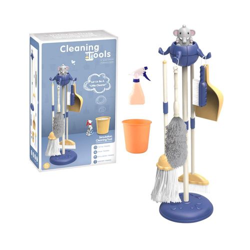 Outil De Ménage En Plastique, Jeu De Simulation D'Animaux De Dessin Animé, Balai De Nettoyage, Ensemble De Brosse À Vadrouille, Ensemble De Jouets Éducatifs Pour Enfants, Cadeau De Noël